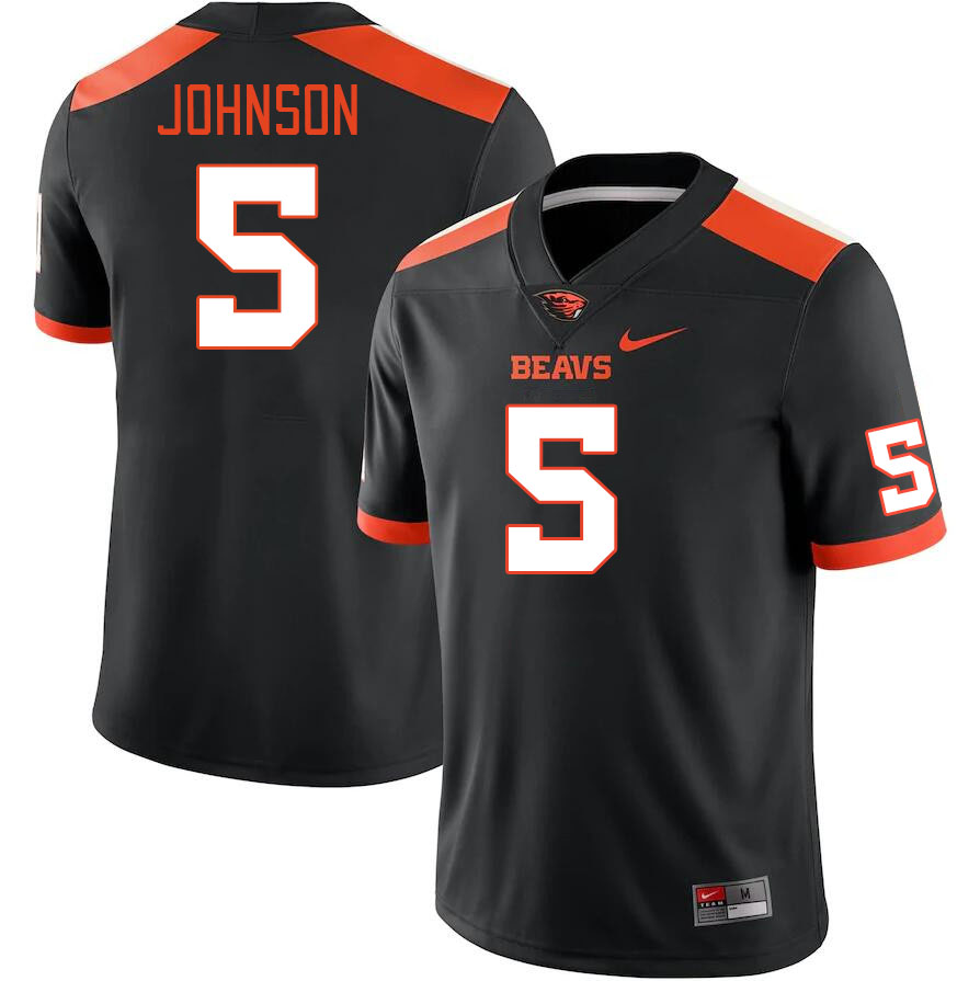 Men #5 Gabarri Johnson Oregon State Beavers College Football Jerseys Stitched-Black